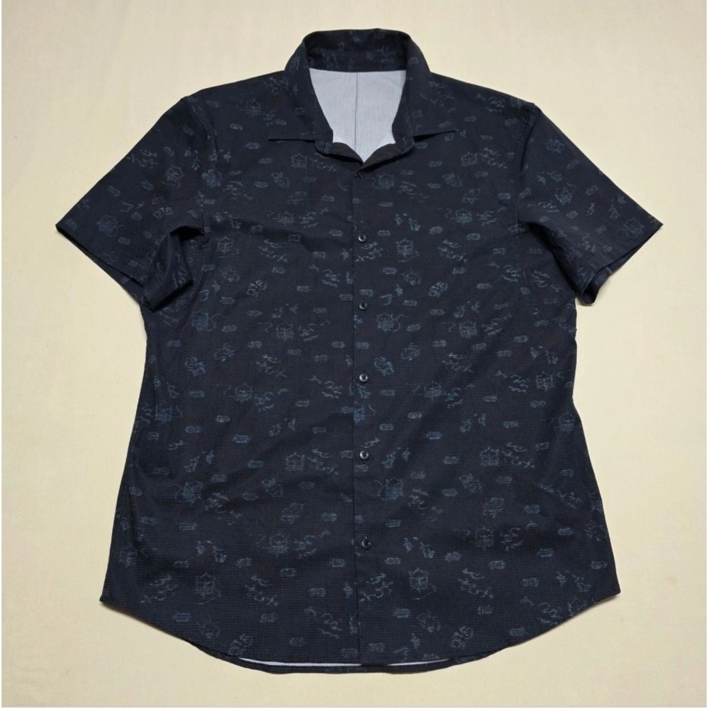 Lululemon Men Black Button Up Slim Shirt No Size/Check Measurements/Fits Large